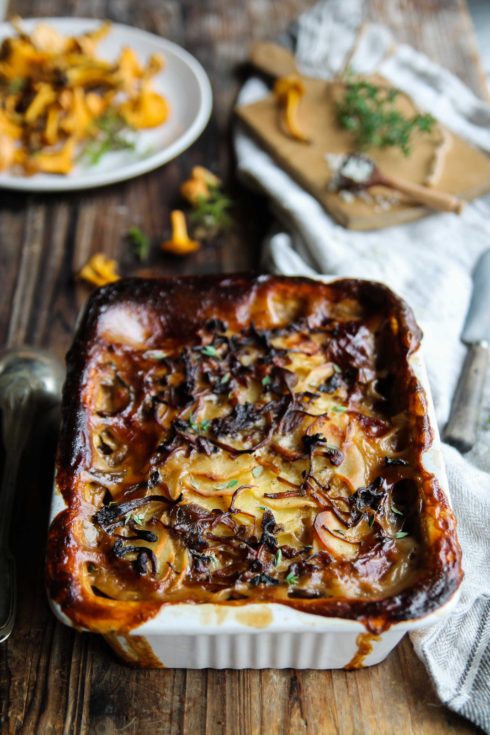Gratin de pommes de terre aux champignons