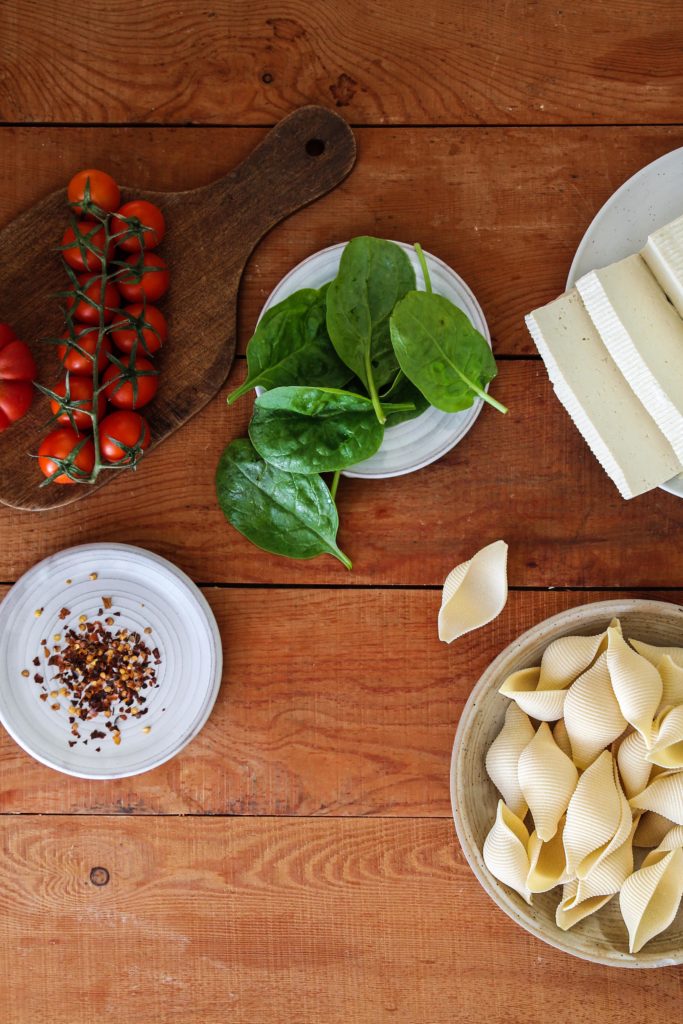Conchiglionis farcis tofu épinards recette