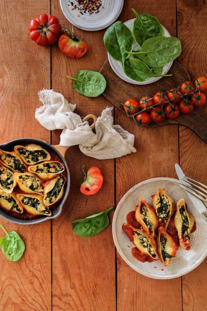 Conchiglionis farcis tofu épinards