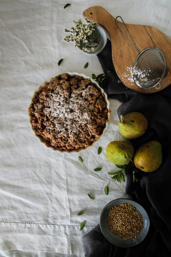 Crumble aux poires sans gluten