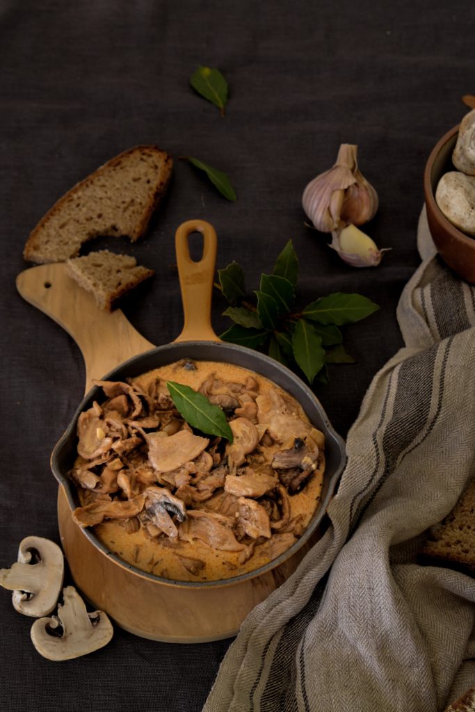 "Bœuf" Stroganoff vegan