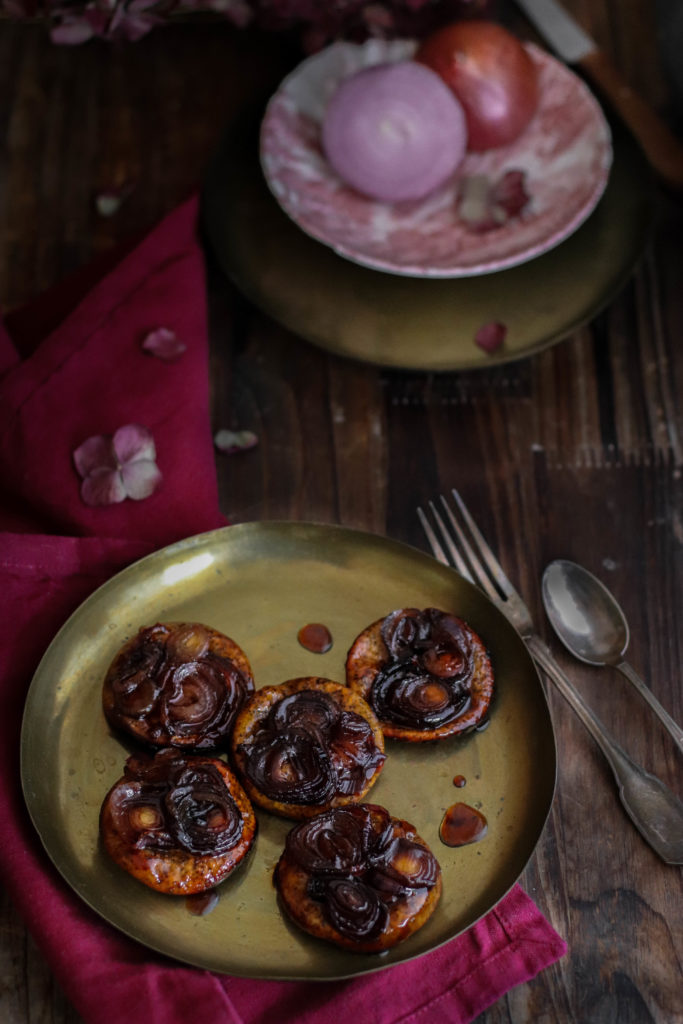 Tatins d'oignons rouges