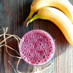 Blueberry smoothie, banana and vegetable milk, 