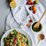 Salade de quinoa et légumes, sauce pesto {vegan - sans gluten}